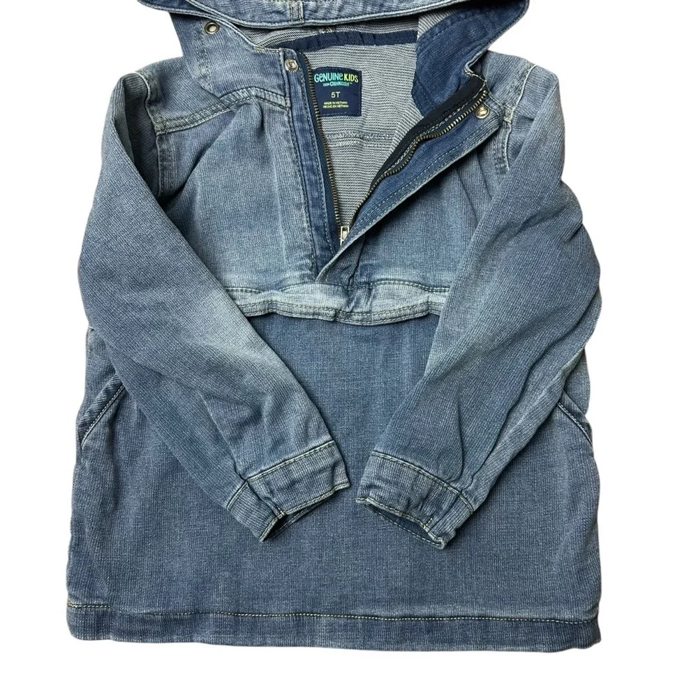 Genuine Kids by Osh Kosh Kids Denim Hooded 3/4-Zip Shirt